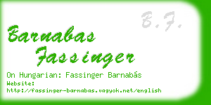 barnabas fassinger business card